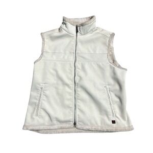 Woolrich Womens Moccasin Corduroy Faux Fur Lined‎ Full Zip Vest Cream XL 18504